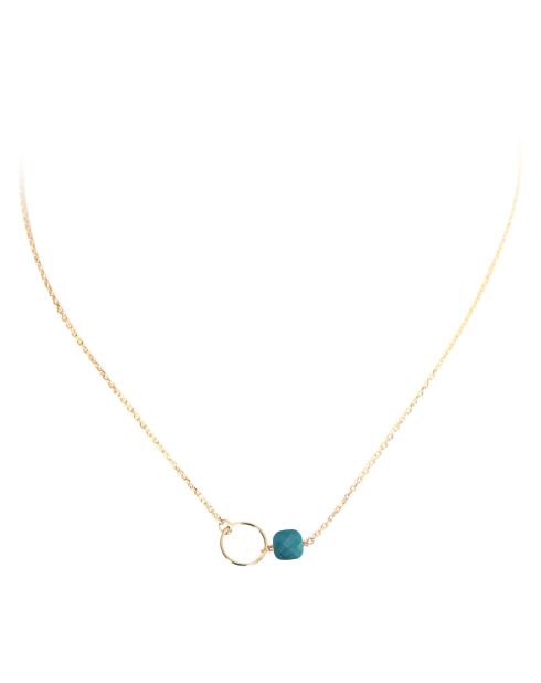 Fiji goud/blauwe fijne gouden ketting