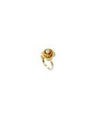 Frida goud/witte fijne gouden ring