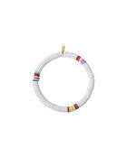 Heichi Armband aus goldenen/weißen Vinylperlen