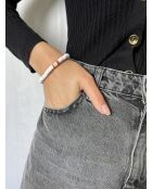 Heichi Armband aus goldenen/weißen Vinylperlen