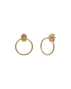 Pendientes circulares de oro fino dorado