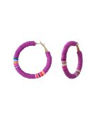 Créoles Heichi composées de perles de vinyls doré/violet