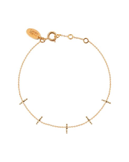 Disco-Barette-Armband aus Messing mit Feingold