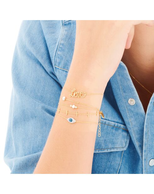 Disco-Barette-Armband aus Messing mit Feingold