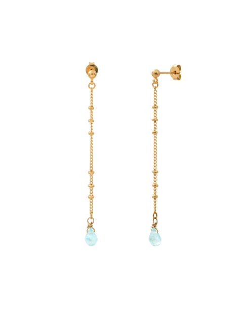 Pendientes Danaé en oro fino y azul
