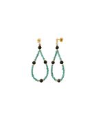 Boucles d'oreilles Amanté à l'or fin doré/vert