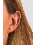 Mini-Sternpiercing aus Edelstahl, besetzt mit goldenen/weißen Zirkonoxiden
