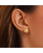 Par de siete pendientes de oro fino, oro/morado