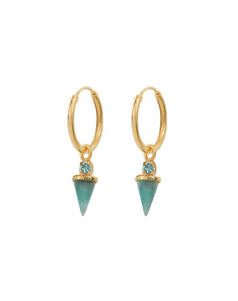 Sharp mini gouden goud/blauwe oorringen