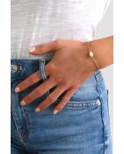 Ariel armband in fijn goud en versierd met een goud/roze cultuurparel