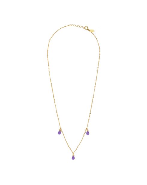 Danaé goud/paarse fijne gouden ketting