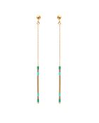 Boucles d'oreilles Alexandra à l'or fin doré/vert