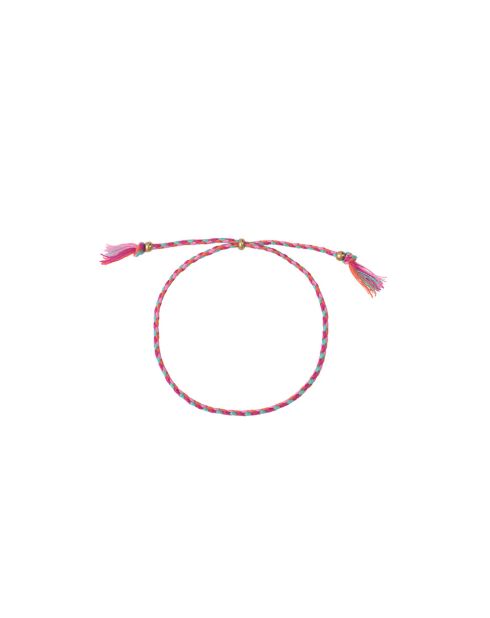 Isla rosafarbenes Armband aus gewebter Baumwollkordel