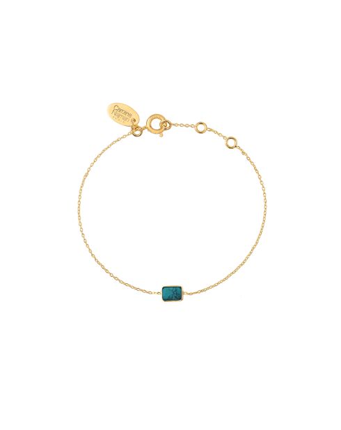 Aurore armband in fijn goud en bezet met een fijne goud/blauwe steen