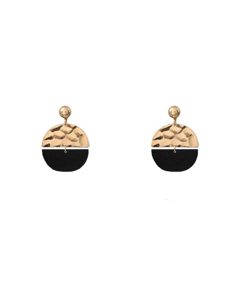Pendientes Victory de acero inoxidable dorado/negro