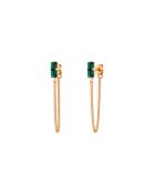 Boucles d’oreilles Palace à l'or fin doré/vert
