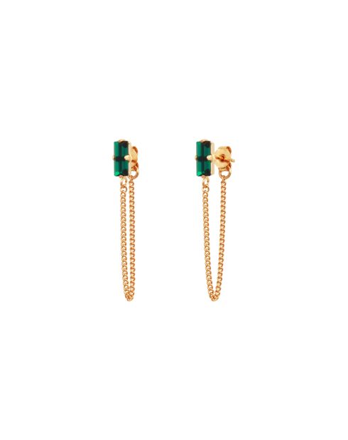 Boucles d’oreilles Palace à l'or fin doré/vert