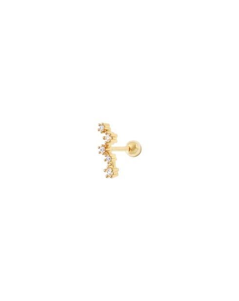 Piercing Cassiope de acero inoxidable engastado con óxidos de circonio dorado/blanco