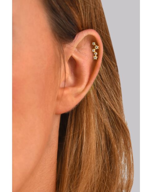 Piercing Cassiope de acero inoxidable engastado con óxidos de circonio dorado/blanco