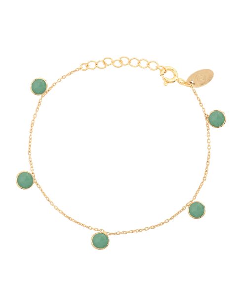 Moorea multiarmband in goud/groen fijn goud