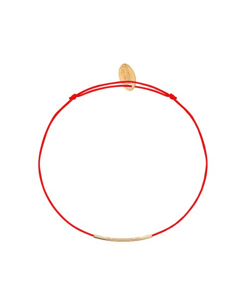 Fineline-Kordelarmband auf gefärbter Baumwollkordel und feinem Gold/Rotgold