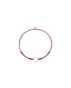 Goldenes/rotes Rundkordelarmband aus Feingold