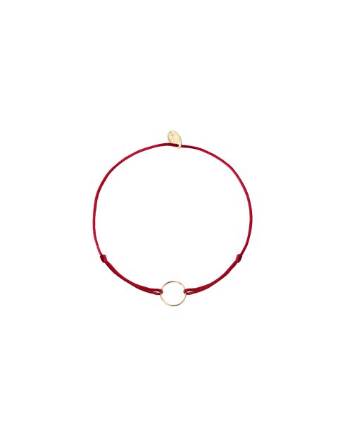 Goldenes/rotes Rundkordelarmband aus Feingold