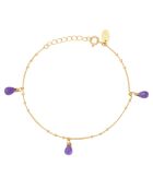 Danaé goud/paarse fijngouden armband