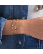 Danaé goud/paarse fijngouden armband