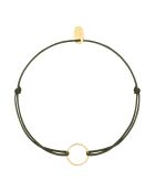 Bracelet cordon Cercle à l'or fin doré/vert
