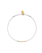 Bracciale in corda Fineline su cordoncino in cotone tinto e oro fino/oro grigio