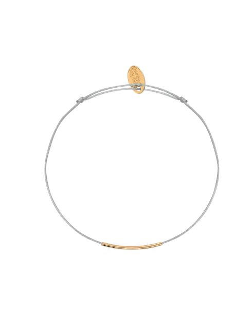 Fineline-Kordelarmband auf gefärbter Baumwollkordel und feinem Gold/Graugold