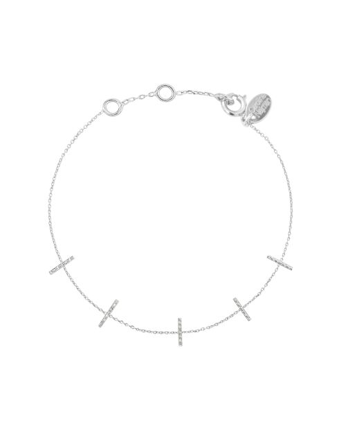 Pulsera disco barette plateada y plateada