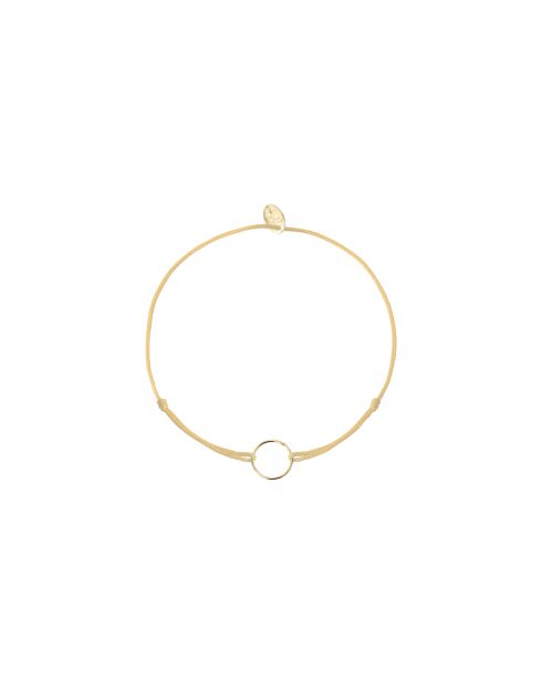 Bracelet cordon Cercle à l'or fin doré/beige