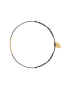 Fineline-Kordelarmband auf gefärbter Baumwollkordel und feinem Gold/Schwarzgold