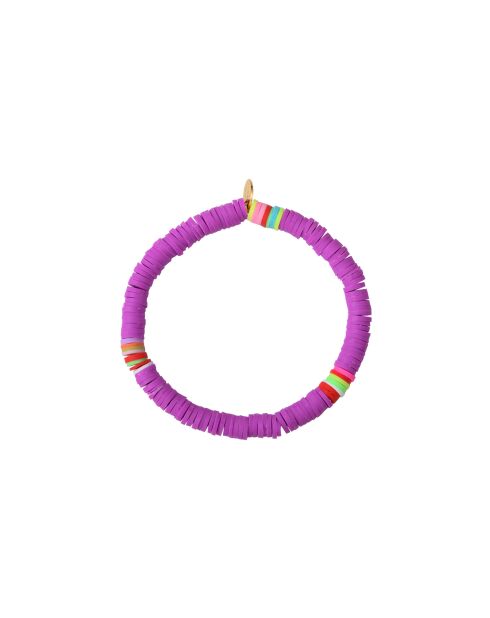 Heichi Armband aus goldenen/lila Vinylperlen