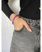 Heichi Armband aus goldenen/lila Vinylperlen