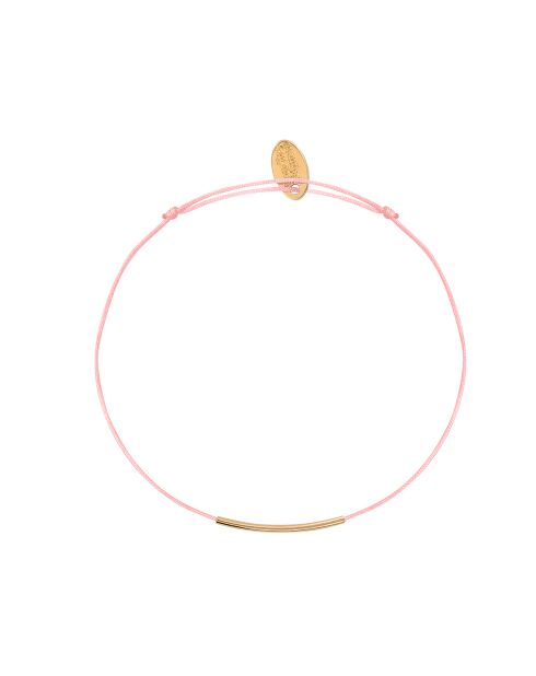 Fineline-Kordelarmband auf gefärbter Baumwollkordel und feinem Gold/Rotgold