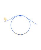 Pulsera Alexandra de cordón dorado y azul fino
