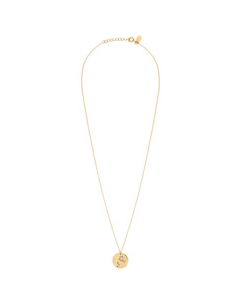 Collana Leo Galaxy in oro fino e decorata con cristalli Swarovski dorati