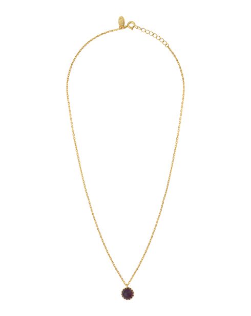 Goud/paarse ketting van fijn goud van Cordelia