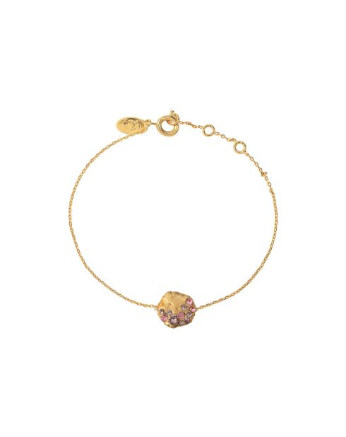 Zeven fijne gouden/roségouden armbanden