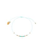 Pulsera Alexandra de cordón dorado y verde fino