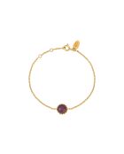 Cordelia goud/paarse fijngouden armband