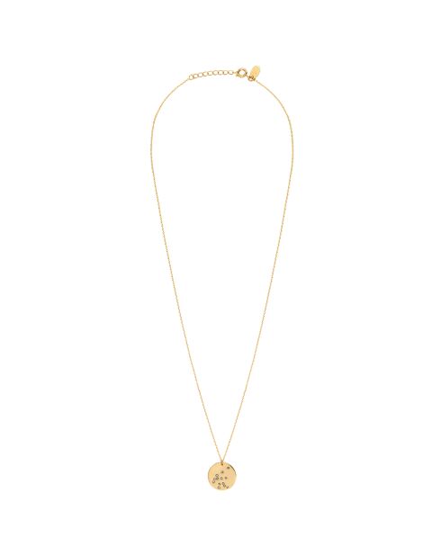 Halskette Aquarius Galaxy aus Feingold, verziert mit goldenen Swarovski-Kristallen