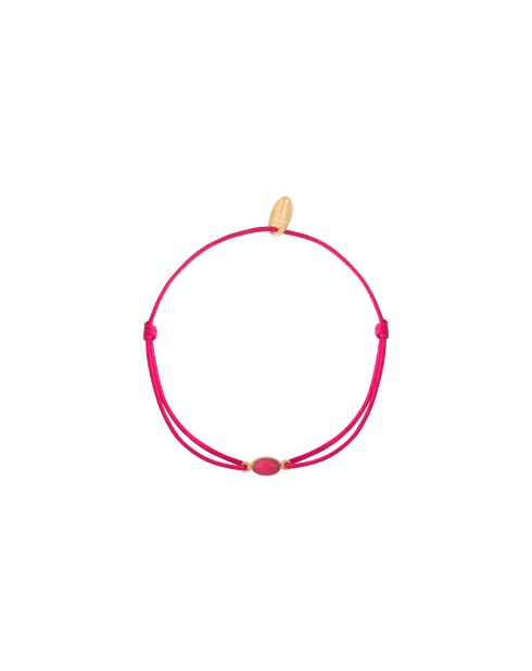 Spirit Cord-Armband aus gefärbter Baumwollkordel und feinem Gold/Rotgold