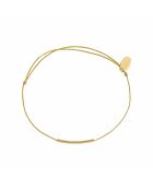 Fineline-Kordelarmband auf gefärbter Baumwollkordel und feinem Gold/Gelbgold