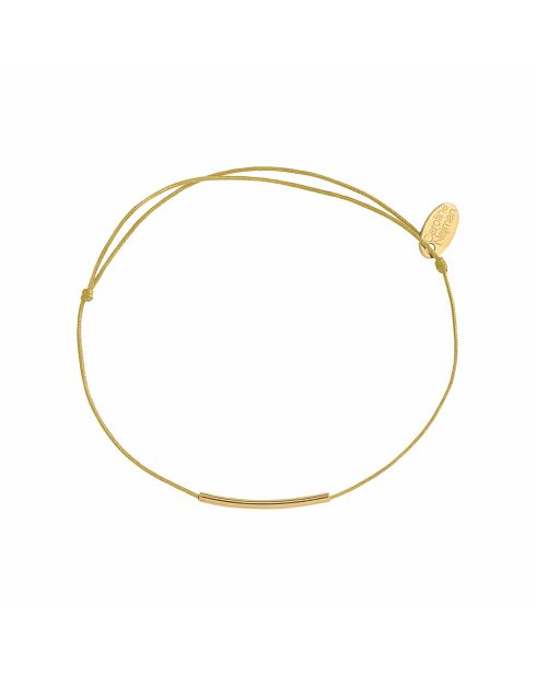 Fineline-Kordelarmband auf gefärbter Baumwollkordel und feinem Gold/Gelbgold