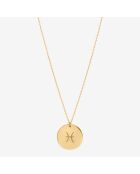 Collana Fish Galaxy in oro fino e decorata con cristalli Swarovski dorati