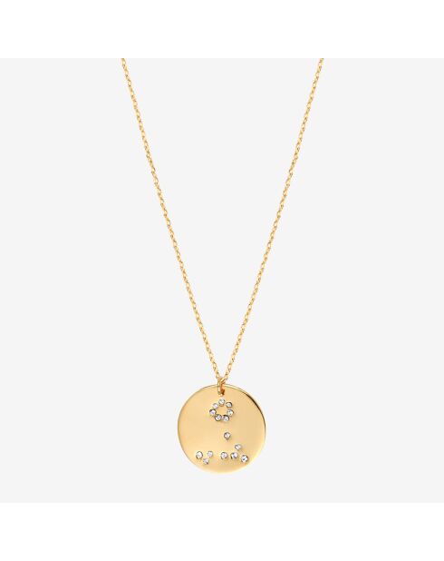 Collana Fish Galaxy in oro fino e decorata con cristalli Swarovski dorati